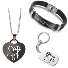 Load image into Gallery viewer, Heartcross ❤️ Customized Bundle! Necklace + Bracelet + Keychain ❤️