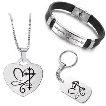 Load image into Gallery viewer, Heartcross ❤️ Customized Bundle! Necklace + Bracelet + Keychain ❤️