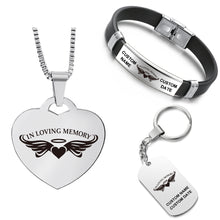 Load image into Gallery viewer, In Loving Memory ❤️ Customized Bundle! Necklace + Bracelet + Keychain ❤️