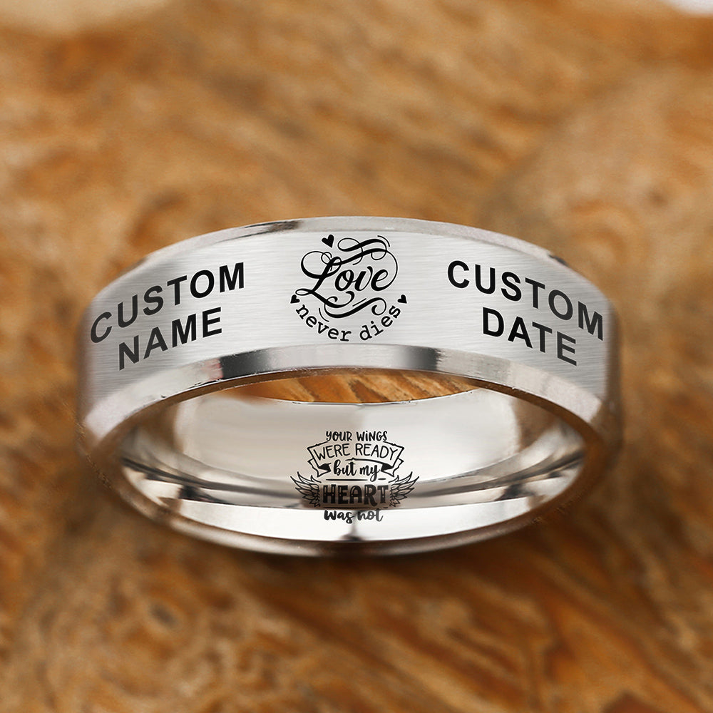 LOVE NEVER DIES MEMORIAL RING 60 OFF PERSONALIZE IT FOR